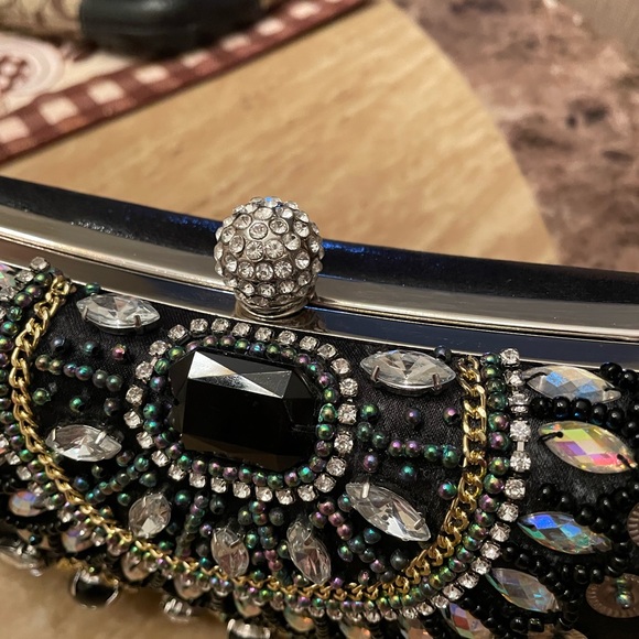 Joan Vass Beautiful Crystal stone encrusted Clutch - Picture 2 of 12